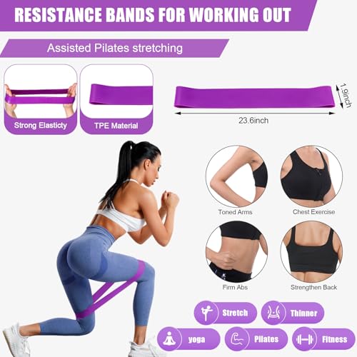 Soulchen 30 Pcs Exercise Pilates Ball 9 Inch with Bags Resistance Bands 25-30 lbs for Working Out Exercise Equipment Set for Yoga Stability Barre Training Stretching Physical Posture Training Gym