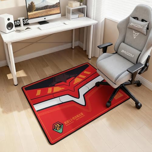 Non-Slip Floor Chair Mat 35"×47" for Evangelion Unit-02 Mech Inspired Design - color: Unit-02