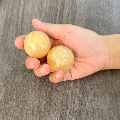 Marble Baoding Balls, Chinese Meditation Stress Relief Balls for Hand Therapy, Manual Massage Exercise with an Upgraded Shockproof Imitation Wood Box, 2 Count Beige, Medium-1.57" - color: Beige, size: Medium-1.57"