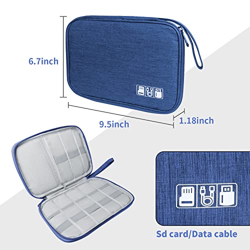 Lcsmaokin Electronics Travel Organizer,Portable Waterproof Electronic Travel Storage Bag for Small Charging Cord Storage,Charger,Small Electronics,SD Card etc,for Travel,Business -Navy Blue - color: A-Navy Blue, size: Single Layer