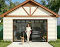 Magnetic Garage Door Screen 12x7 FT for 1 Car Garage, 12x7FT Fiberglass Screen Door, Heavy Duty Privacy Garage Net Screen, Hands-Free with 8 Roll Up Straps for Patio, Outdoor, Gym, Sun House Porch - size: 12x7ft