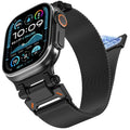 WINGLE Milanese Loop for Apple Watch Band Ultra 3/2/1 Band Ultra 49mm Series 11 10 46mm 45mm 44mm SE 3/2/1 Series 9 8 7 6 5 4 3 Men Women,Parachute-Style Buckle Stainless Steel Mesh Metal iWatch Bands - color: Magnetic Metal Mesh Loop-Black