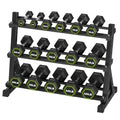 HANDBODE Rubber Coated Hex Dumbbell Set with Rack, 300-840 lb | Fixed Weights Sets with Heavy Duty Storage Stand, Multiple Weight Options Home Gym Equipment for Strength Training - style: 360 lb Set (5-40 lb) with Rack