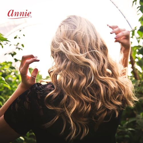 Annie Silky Satin Jumbo Hair Rollers - 6 Pack Black Foam Sponge Curlers for Heatless Curls - Soft Sleep Styler Pillow Rollers for All Hair Types, Prevents Breakage & Frizz (1.5 Inch Diameter)