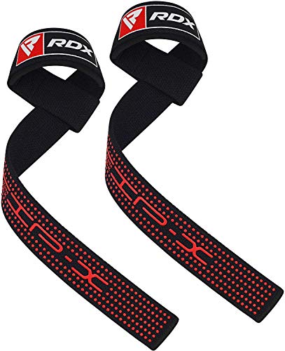 RDX Lifting Straps for Weightlifting –100% Cotton Heavy Duty Gym Wrist Strap with 5MM Neoprene Padding, 60CM Anti-Slip Hand Grip Wraps for Deadlifts Powerlifting Workouts Strength Training, Men Women - color: Dotted Black
