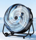 Landeagle 24 Inch High Velocity Industrial Floor Fan with Metal Construction, 8800CFM Heavy Duty Drum Fan for Garage Shop Warehouse, Large Commercial Barrel with 3-Speed, 360°Tilt Castors, Black