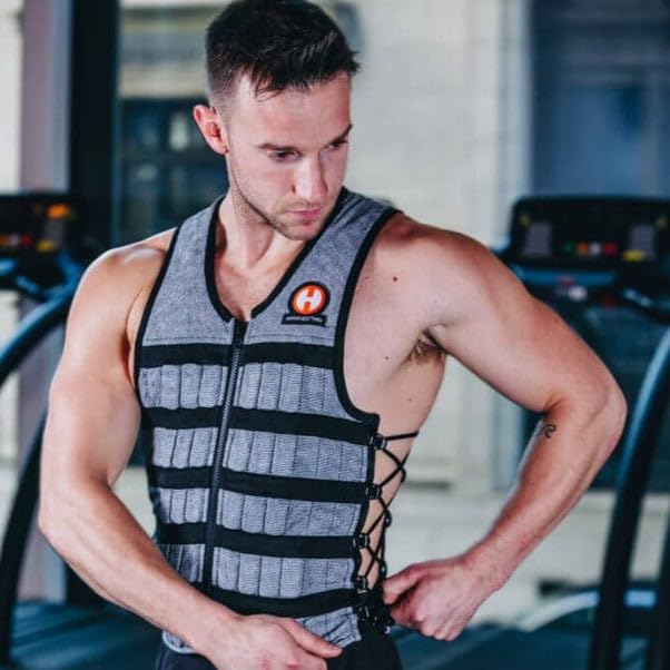 Hyperwear Hyper Vest PRO Adjustable Weighted Vest for Men and Women — Running, Walking, HIIT, Bone Density & Osteoporosis Exercise — No-Bounce Steel Micro-Weights, Slim Fit, Up to 40 lbs - color: Heather Gray 10 lb, size: Small