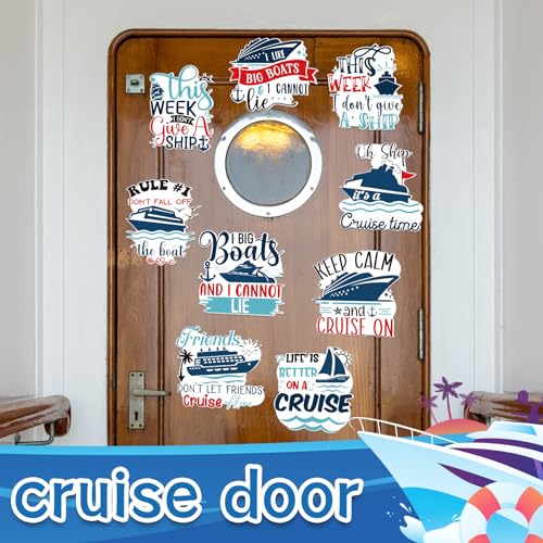 Wxiben 9 Pcs Friends Cruise Ship Door Magnets Decorations Magnetic Stickers | Sea Navigation Design, Strong Magnet Grip, Firm Sticking, Magnet Stickers for Carnival, Party, Fridge, Stateroom Cabin Door - style: Friends