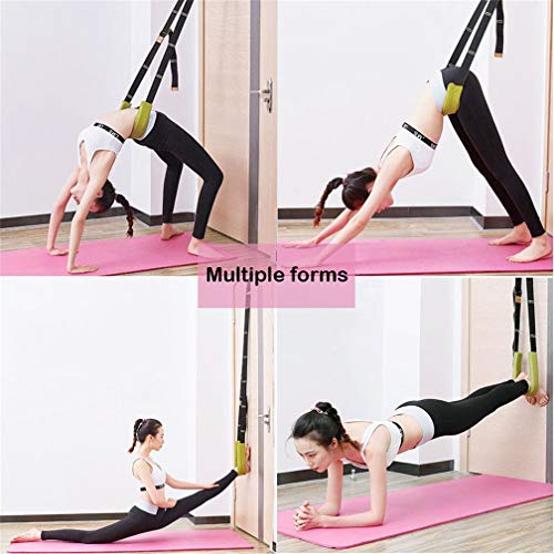 Back bend Assist Trainer - Improve Back and Waist Flexibility, Door Flexibility Stretching Strap, Home equipment for Ballet, Dance, Yoga, Gymnastics, Cheerleading, Splits - color: black