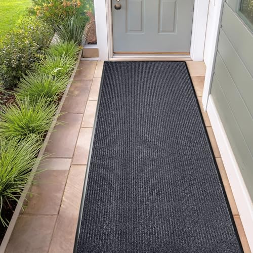 MaxMat® Industrial Grade Door Mat - Extra Large, Heavy Duty, Waterproof, Low-Profile, Easy to Clean Floor Mat (3 x 10 Feet, Grey, MXM-RIB0310GY) - color: Grey, size: 3 x 10 feet