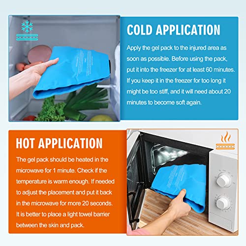 Neck Stretcher & Gel Pack for Pain Relief, Cervical Traction Device Pillow with Hot Cold Compress, Reusable Ice Pack Wrap for Neck, Shoulder, Knee, Back, Hand Injuries, Swelling, Bruises, Sprains