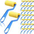 Tenceur 3 Inch Foam Paint Rollers Painting Sponge Roller Small Sponge Paint with Plastic Handle for Artists Kids Back to School Gifts Educational Graffiti Painting Art Craft Supplies(Blue,30 Pcs) - color: Blue