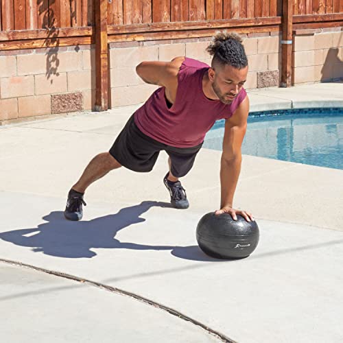 ProsourceFit Slam Medicine Balls 5, 10, 15, 20, 25, 30, 50lbs Smooth and Tread Textured Grip Dead Weight Balls for Strength and Conditioning Exercises, Cardio and Core Workouts - color: Classic - Black, size: 25 LB