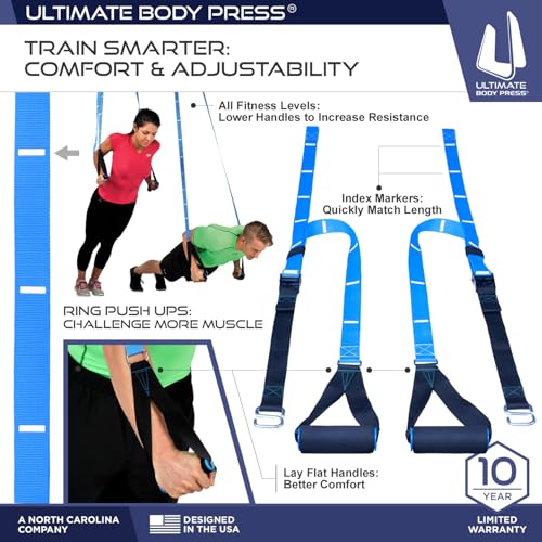 Ergonomic Joist Mount Pull Up Bar by Ultimate Body Press - color: Joist Mount Pull Up Bar and Strap System