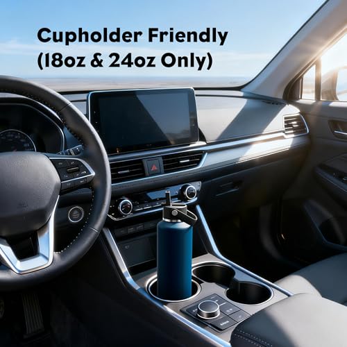 POWCAN 24 oz Water Bottle Insulated: BPA-Free, Leakproof Lid with Straw, Lightweight, Flex Cap, Stainless Steel Water Bottle for Office, Men, Gym, Commute, Worker, Walking, Cycling (Indigo Blue) - color: Indigo Blue, size: 24 Ounces