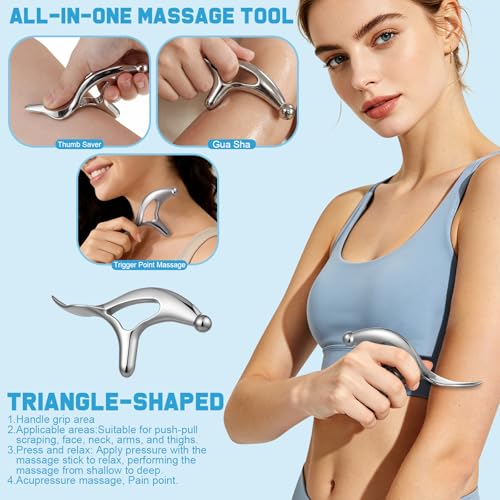 ProSuites 6PCS Stainless Steel Muscle Scraper Tool Set, Massage Scraper Tool Gua Sha for Myofascial Release Deep Tissue Massage