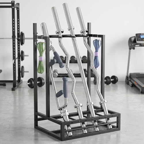 Weight Bar Rack, Can Hold Multiple Weighted Barbells | Workout bar holder for full body workout, 22.8"W x 18.1"D x 35.4"H