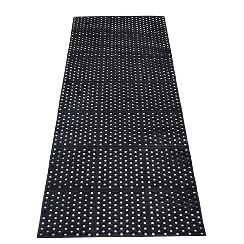 tonchean Rubber Floor Mat with Drainage Holes 83x36x0.4in Commercial Anti-Fatigue Rubber Mat with Non-Slip Backing Heavy Duty Drainage Floor Mats for Commercial Restaurant Kitchen Bar Use Wet Area