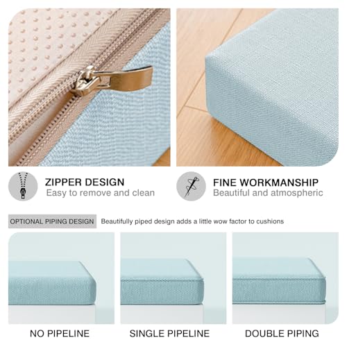 Custom Size Bench Cushions for Indoor/Outdoor Use, Ideal for Window Seat, Bay Window, Piano Bench & Patio Furniture Waterproof, Fade-Resistant, High-Density 75D Sponge, Non-slip, Removable Cover