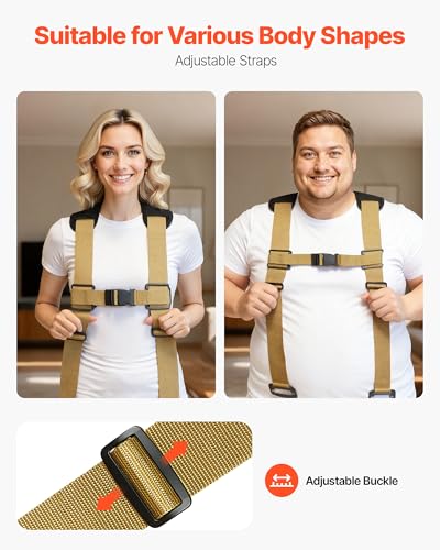 VEVOR Moving Straps, Supports up to 1000 lbs, 2-Person Lifting and Moving System with 2 Harness & 2 Load-Bearing Straps, Adjustable Lifting for Furniture Appliances Mattresses