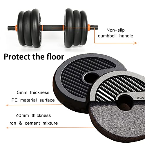 4 in 1 Adjustable Dumbbell Weight Set for Home Gym, 44 Lbs Free Weights Dumbbells Set with Connector Used as Barbell Kettlebells Push up Stand, Non-Slip Handle, for Men Women