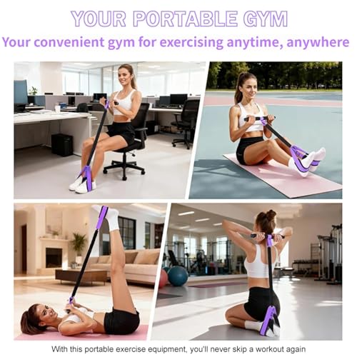 Multifunction Pedal Resistance Band with Handle,Tube/Petal/Foot/Full Body Resistance Bands with Handles,Multifunctional Foot Pedal Resistance Band,Leg Raise Straps. - color: Pink 55lbs