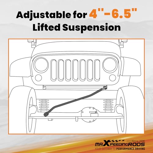 maXpeedingrods Adjustable Front Track Bar for Jeep Cherokee XJ 1984-2001 with 4-6.5" Lift, Panhard Bar Rod with Relocation Bracket - size: for 4-6.5" Lift