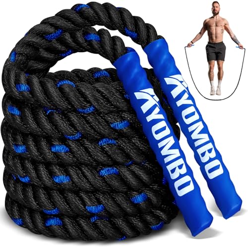 Ayombo Jump Rope, Weighted Jump Rope for Fitness, Boxing Equipment Jump Ropes for Men Women, Battle Skipping Ropes for Exercise, Suitable for Boxing, Cardio, Training Muscle Speed Home Gym Workout Equipment - style: 2LB