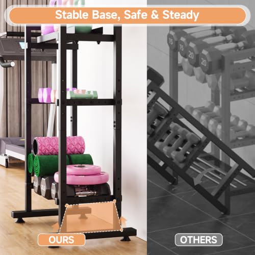 SYQ 3 Tier Dumbble Rack - 550LB Capacity Adjustable Dumbbell Storage Rack Space-Saving Home Gym Weight Rack For Dumbbells And Kettlebells
