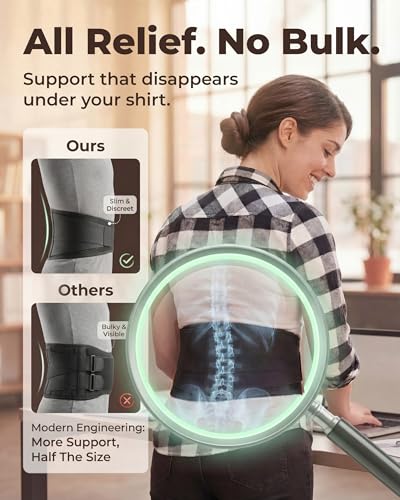 Sparthos Back Brace for Women & Men, Sciatica, Lower Back Pain - Black-XXXL - color: Black, size: XXX-Large (Pack of 1)