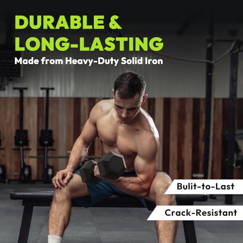 HANDBODE Rubber Encased Hex Dumbbell Pair, 2.5-65 lb | Non-Slip Handle Design for Secure & Comfortable Grip, Hand Weights for Strength Training, Fitness & Home Gym - size: 8 lb, Pair, style: Comfort Grip