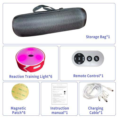 Sports Agility Light, Agility Training Light, USB Charging, Lasts 10 Hours, 10cm Height Sensing Distance, 4 Light Colors, 4 Modes, 270 Degree Viewable Angle Improve Reflex - color: Red Shell-3PCS
