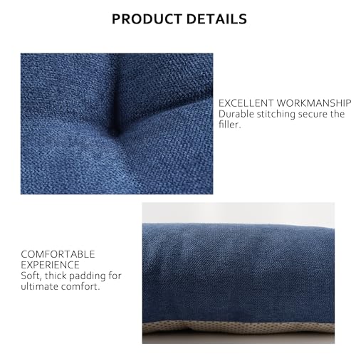 ELFJOY Non Slip Tufted Bench Cushion for Indoor Furniture 34"x16" Navy | 3.5" Thick, Soft and Breathable Fabric, Skin-Friendly, for Dining Entryway Window Storage Bench, Comfort for Long Sitting - color: Navy