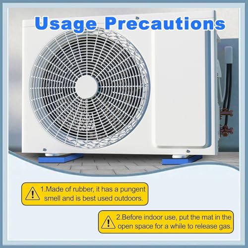 4-Pack Heavy Duty Anti Vibration Pads, 4"x4"x7/8" Thick Sorbothane Rubber Mat for Washing Machine,Treadmill,AC Condenser,Compressor (Blue)