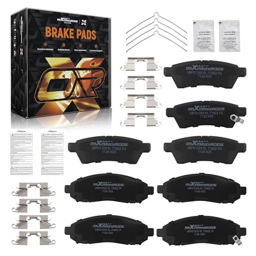 maXpeedingrods D1100 P-1100 Front Rear Brake Pad Set for Nissan Frontier 2005-2019, Xterra 2005-2015, for Suzuki Equator 2009-2012 P1100 - size: D1100&P-1100