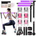 Bbtops Pilates Bar Kit with Resistance Bands,Pilates Bar with Stackable Bands Workout Equipment for Legs,Hip,Waist and Arm,Exercise Fitness Equipment for Women & Men Home Gym Yoga Pilates - color: Hot Purple