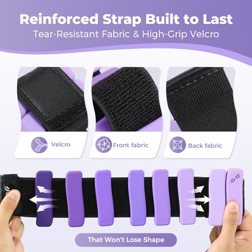 Sportneer Wrist & Ankle Weights for Women & Men Set of 2 (1LB/2LB Each) - Soft Silicone Arm & Leg Weights for Pilates, Yoga, Walking, Barre, Home Workout, Water Aerobics - color: Halo Violet, size: 4 Lb Pair (2 Lb Each)