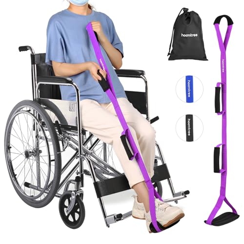 35 Inches Long Leg Lifter Strap with Padded Handgrips and Feet Loop,Rigid Leg Lifter Hip&Knee Replacement Surgery Recovery Kit,Foot Lifter Easily Get in and Out of Bed,Car,Wheelchair - color: Pink, size: 35"