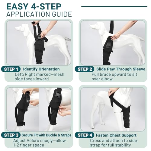 Dog Elbow Protector Brace, Dog Leg Sleeves Anti-Licking for Arthritis, Hygroma, Pressure Sores, and Calluses, Dogs Elbows Pads & Shoulder Brace for Elbow Dysplasia and Injury Recovery, Left 3XL - size: 3XL