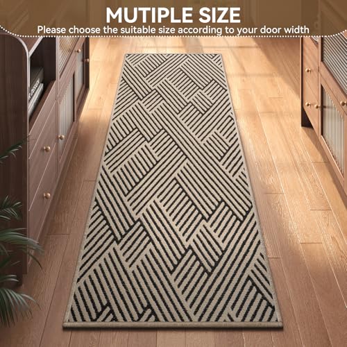 Door Mat Indoor Outside Entrance 24"x71", Low-Profile Non Slip Outdoor Inside Doormat Entryway Mat, Dirt Resistant Absorbent Front Porch Welcome Entry Mats, Washable Easy Clean, Brown - color: Brown, size: 24"x71"