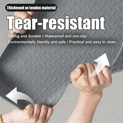 GL 2.8mm Thickened Garage Floor Mat, Custom Size Heavy Duty Parking Mat Waterproof Non-Slip Floor Protector for Car, Trailer, SUV, Basement, Gym (Gray) (1 Feet x 1 Feet) - color: Grey, size: 1FTx1FT