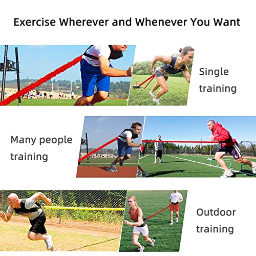 Resistance Explosive Training Rope Force Improve Power, Agility, Strength Track and Field Football Basketball Volleyball Multi-Directional Physical Equipment - color: red rope, size: 6.6FT