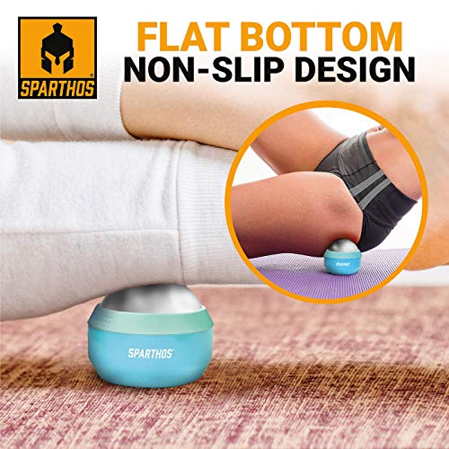Sparthos Cold Massage Roller Ball - Fitness Cryosphere Massager - Cryo Cryocup Ice Massage Cups - for Muscle, Face, Body Muscles - Manual Polar Icing Cooling Balls - Freeze Tools (Mint/Blue, 60mm) - color: Electric Blue, style: 60mm (Pack of 1)