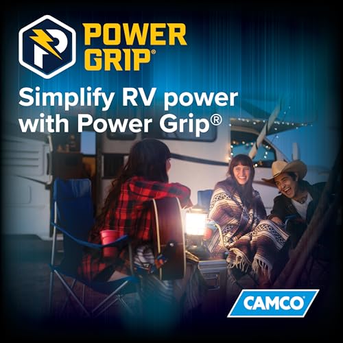 Camco PowerGrip 50-Ft 30-Amp Camper/RV Extension Cord - Standard Connectors | - 30-Amp Male & 30-Amp Female Connections, 10-Gauge Copper Wires w/Heat Resilient PVC Coating - Rated for 125V/3750W (55197) - size: 50-Foot, style: Standard End