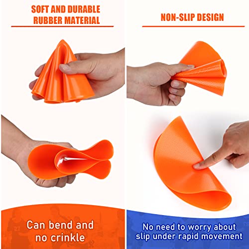 Spot Markers 4inch 9inch Rubber Agility Dots Flat Cones Non Slip Sports Dots Floor Spots Agility Markers for Kids Soccer Football Basketball Speed Agility Training - style: 18pcs Orange 9inch