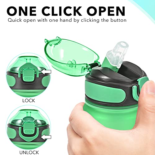 Enerbone 32 oz Drinking Water Bottle with Times to Drink and Straw, Motivational with Carrying Strap, Leakproof BPA & Toxic Free, Ensure You Drink Enough Water for Fitness Gym Outdoor - color: Green Red