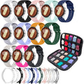 12 Pack Sport Bands Galaxy Watch Bands and 12 Pack Galaxy Watch Cases Compatible with Samsung Galaxy Watch 7 40mm 44m Case Protector, Silicone Sport Watch Bands&Storage Organizer for Women Men - size: Watch 7 44mm