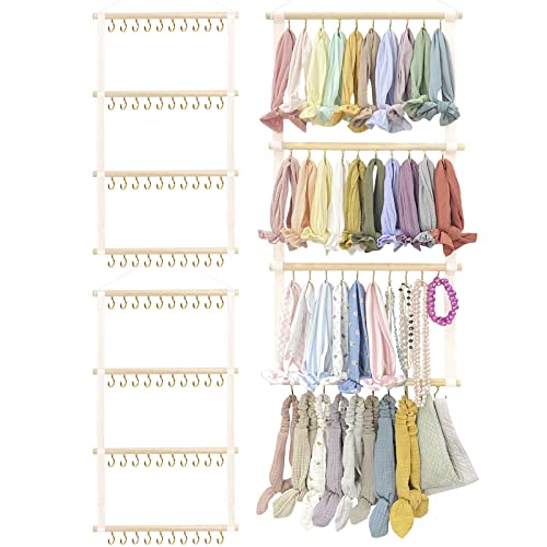 POVETIRE Headband Holder Head Bands Organizer for Girls, Headbands Hair Accessories Organizer Storage Wall Hanging Decor for Girls Room - color: 2Pcs-White-1