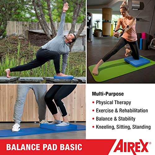 AIREX Balance Pad – Stability Trainer for Balance, Stretching, Physical Therapy, Exercise, Mobility, Rehabilitation and Core Training Non-Slip Closed Cell Foam Premium Balance Pad - color: Blue, size: Basic