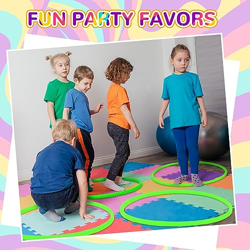 Shappy 6 Pcs Exercise Hoop Detachable Adjustable Plastic Toy Playground Toys Colored Hoop Circles for Teens Games Gymnastics Dog Agility Equipment Party Decor - color: Green, size: 20 Inch